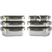 OEM Edelstahl-Container-Set, 7-teilig, luftdicht, mikrowellengeeignet, 820-1200ml