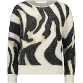 Betty & Co Strickpullover mit Rippbündchen in Weiß/Schwarz | Gr.: 38
