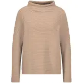 Goldner Rundhalspullover "Langarm Ottoman-Design, Turtleneck", Damen, Gr. 48, beige, Obermaterial: 47% Polyester PES. 47% Viskose CV. 6% Elasthan EL., Pullover Rundhalspullover, Turtleneck