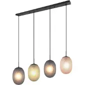 TRIO Hängeleuchte Facette, multicolor, Länge 117 cm, 4-flg., Glas