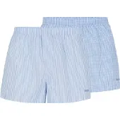 BOSS Pyjamashorts "Boxer CW 2P", Herren, Gr. XL, N-Gr, blau (open blau 470), Web, Obermaterial: 100% Baumwolle, bequem normal, Hosen Pyjamashorts, elastischer Bund