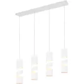 TRIO Hängeleuchte Stream, weiß, Länge 80 cm 4-flammig Metall GU10