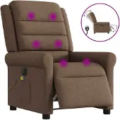 vidaXL Massagesessel Elektrisch Braun Stoff