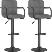 vidaXL Barhocker 2 Stk. Hellgrau Stoff