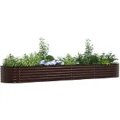 vidaXL Hochbeet Braun 400 x 80 x 44 cm Stahl