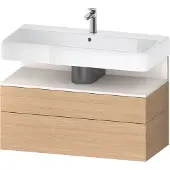 Duravit Collection One Waschtischunterbau, 1 Auszug und 1 Schublade, 990x470x590mm, Nische Weiß Supermatt, QA4395084300000, Farbe: Eiche Natur