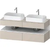 Duravit Qatego Konsolenwaschtischunterbau, 2 Auszüge, 2 Schubkästen, 2 Ausschnitte, 1400x550x600mm