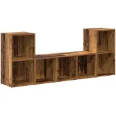 vidaXL TV-Schrankset 3 stk. Braun Holzwerkstoff