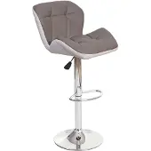 Mendler Barhocker HWC-A92, Barstuhl Tresenhocker, höhenverstellbar Kunstleder taupe-grau