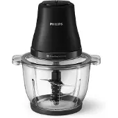 Philips elektrischer Zerkleinerer 1000 Series, 2 l, 450 W, schwarz (HR1502/00)