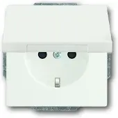 Busch-Jaeger 20EUK-884 SCHUKO Steckdosen-Einsatz mit Klappdeckel studioweiß matt - Plattform 63 mit Klappdeckel 2CKA002018A1494 20EUK884