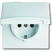 Busch-Jaeger Steckdose mit Klappdeckel, Allwetter, IP44, weiß, 1 Stk.