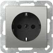 Gira System 55 Edelstahl Sicherheits Plus Steckdose - 4453600