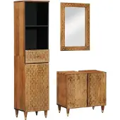 vidaXL 3-tlg. Badmöbel-Set Massivholz Mango