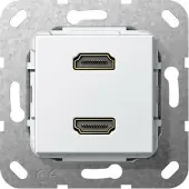 Gira 4846929, 2 x HDMI, Weiß