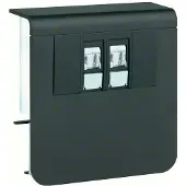 Hager SL200809079011 Geräteträger Datenanschluss 2xCat.6A zu SL 20x80mm graphitschwarz