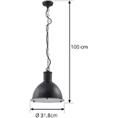 LINDBY Außenpendelleuchte Luciane, schwarz, Alu, Ø 31,8 cm Luciane , dimmbar, schwarz, Aluminium