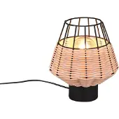 Reality Tischleuchte Borka mit Rattan und Käfig, natur