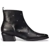 Wonders für Damen. D-2002 Fei 02 Lederstiefelette schwarz (40), 3 bis 5 cm, Reißverschluss, Lässig