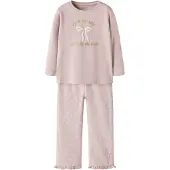 Name it Schlafanzug "NMFRAGNA NIGHT SET BOX", Jungen, Gr. 128, rosa (keepsake lila), Jersey, Obermaterial: 95% Baumwolle, 5% Elasthan, bedruckt, Rundhals, Homewear-Sets Schlafanzug