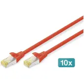 Digitus CAT 6A S/FTP Patchkabel, 2 m, Rot, 10 Stück, 2 m, Cat6a, S/FTP (S-STP), RJ-45, RJ-45, Rot