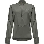 Salewa - Women's Pedroc Dry Wind HZ Tee - Longsleeve Gr 42 grau/oliv