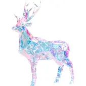 Beliani Outdoor LED Weihnachtsbeleuchtung Mehrfarbig Kunststoff 90 cm in Rentierform mit Stromanschluss zum Aufstellen für Außen Deko Adventsdekoration