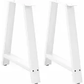 vidaXL Esstischbeine A-Form 2 Stk. Weiß 80x(72-73) cm Stahl