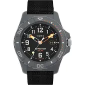 Timex Solaruhr "FREEDIVE", schwarz, Armbanduhren, Herren, Solaruhr, Armbanduhr, Herrenuhr, Datum, Leuchtzeiger, Mineralglas, analog
