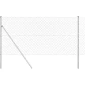 vidaXL Bodenmontierter Maschendrahtzaun 10 x 1 m Verzinkter Stahl Netz