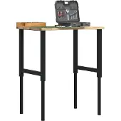 vidaXL Werkbank 80x60x(71,5-98) cm Massivholz Eiche