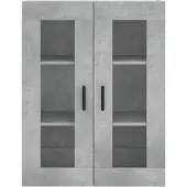 vidaXL Highboard Betongrau 69,5x34x180 cm Holzwerkstoff