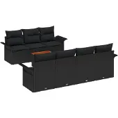 vidaXL Gartensofa-set 8 stk. Schwarz Poly-Rattan