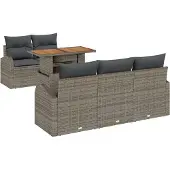 vidaXL Garten-Sofa-Set 6 stk. Grau