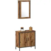 vidaXL Badezimmermöbel-Set 2 Stk. Braun Holzwerkstoff