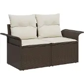 vidaXL Gartensofa-set 10 stk. Braun Poly Rattan