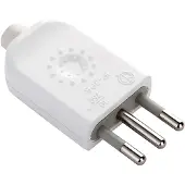 Electraline Stecker SPINA MOBILE 10A 2P+T 250V Weiß mit Schutzschlauch und Schraubklemme