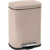 Wenko Kosmetikeimer "Leno", grau (taupe, schwarz), B:21,5cm H:19cm T:29,5cm, Stahl, Mülleimer, Kosmetikeimer, 5 Liter, BxTxH: 21,5x29,5x19 cm