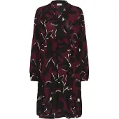 Kaffe Midikleid "Damen Kleid KAlisette", Damen, Gr. 44, N-Gr, rot (windsor wine, schwarz flower), Obermaterial: 100% Viskose LENZING ECOVERO CV LenzEcov., Kleider Midikleid