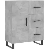 vidaXL Highboard Betongrau 69,5x34x180 cm Holzwerkstoff