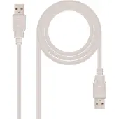 Nanocable 10.01.0302, 1 m, USB A, USB A, USB 2.0, Männlich/Männlich, Beige