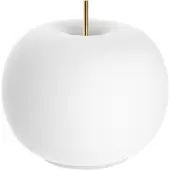 Kdln LED-Tischleuchte Kushi, weiß/messing, Ø 17 cm, Glas