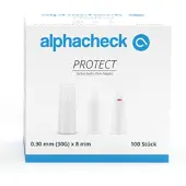 Berger Med GmbH alphacheck PROTECT Sicherheits-Pen-Nadel 30G x 8m| Packung (100 Stück)