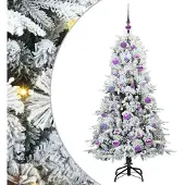 vidaXL Künstlicher klappbarer Weihnachtsbaum Weiß 150 cm PE und PVC