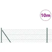 vidaXL Maschendrahtzaun mit Betonsockel 10 x 0,4 m Grün Netz