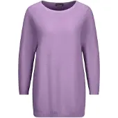 Goldner Kurzgröße: Eleganter Baumwollpullover, Halbarm in flieder | Gr.: 25