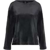 JOOP! Longsweatshirt JOOP "Velvet", Damen, Gr. 42, schwarz, Samt, Obermaterial: 95% Polyester, 5% Elasthan, bequem hüftlang, Rundhals, Sweatshirts Longsweatshirt, mit langen Ärmeln, Rundhalsausschnitt