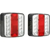 Las Anhänger-Rückleuchte "LED Rückleuchten Set für Anhänger 12V", schwarz (schwarz, weiß, rot), B:10cm H:3,5cm L:10,5cm, Leuchten, Anhänger-Rückleuchte