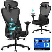 Bauhaus Ergonomischer Bürostuhl OBN066BH01, Tragkraft bis zu 150 kg, schwarz