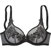 LASCANA Bügel-BH "Paulina" mit floraler Stickereiapplikation, transparente Unterwäsche